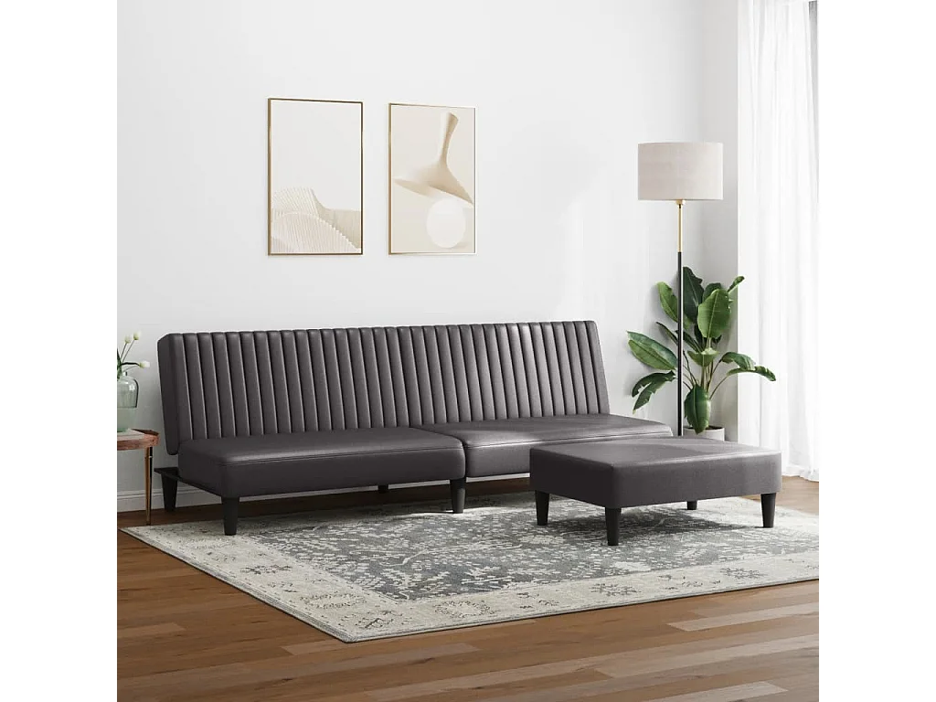 Ensemble de canapés 2 pcs gris similicuir FR18873