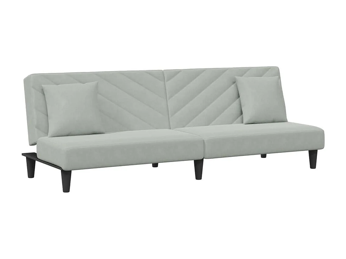 Ensemble de canapés 2 pcs avec coussins gris clair velours FR20435