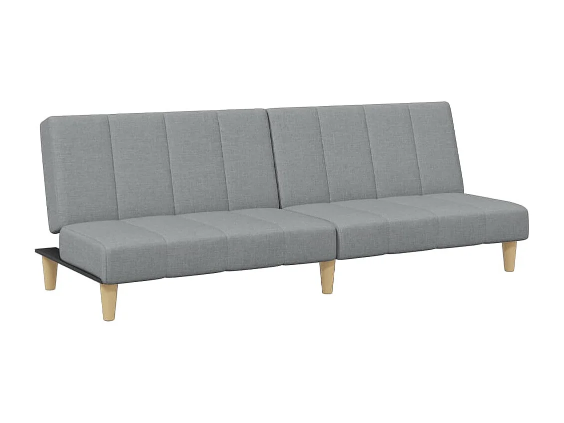 Canapé convertible à 2 places avec repose-pied gris clair tissu FR72371
