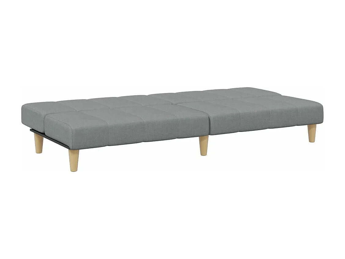 Canapé convertible à 2 places avec repose-pied gris clair tissu FR72371