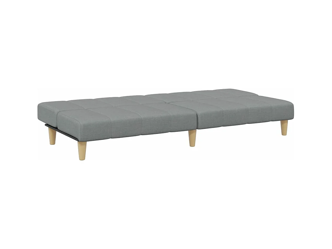 Canapé convertible à 2 places avec repose-pied gris clair tissu FR72371