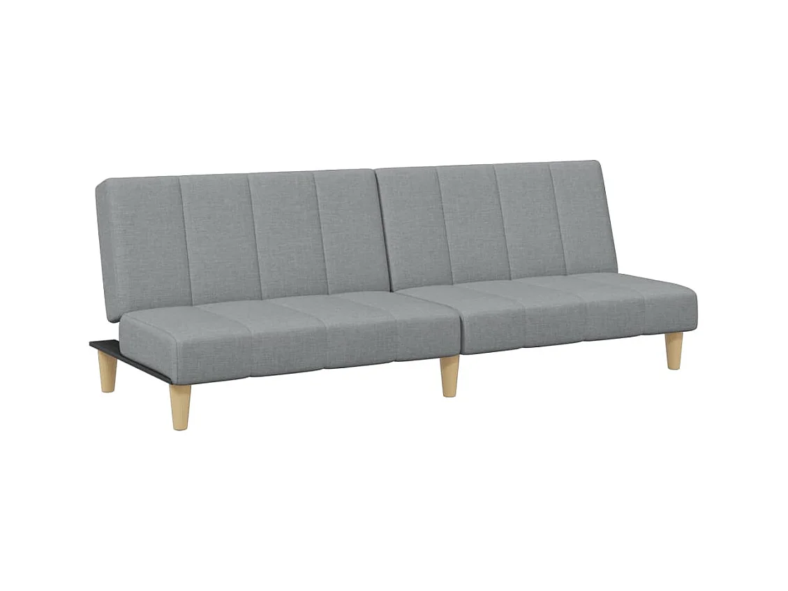 Canapé convertible à 2 places avec repose-pied gris clair tissu FR72371