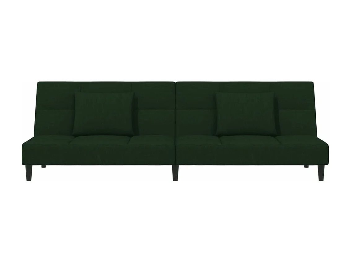 Canapé convertible à 2 places avec deux oreillers Vert foncé Velours FR42168