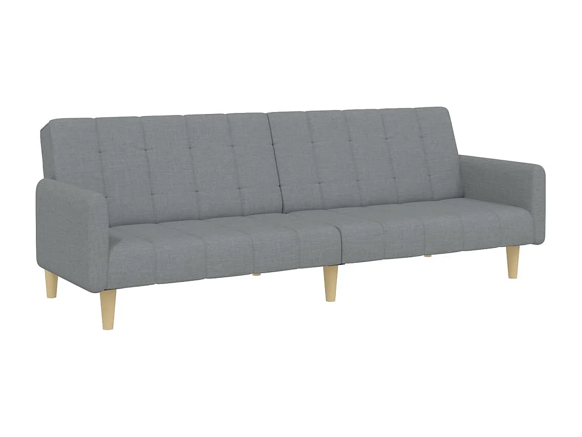 Canapé convertible à 2 places avec repose-pied gris clair tissu FR72335