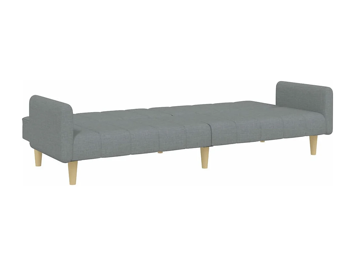 Canapé convertible à 2 places avec repose-pied gris clair tissu FR72335