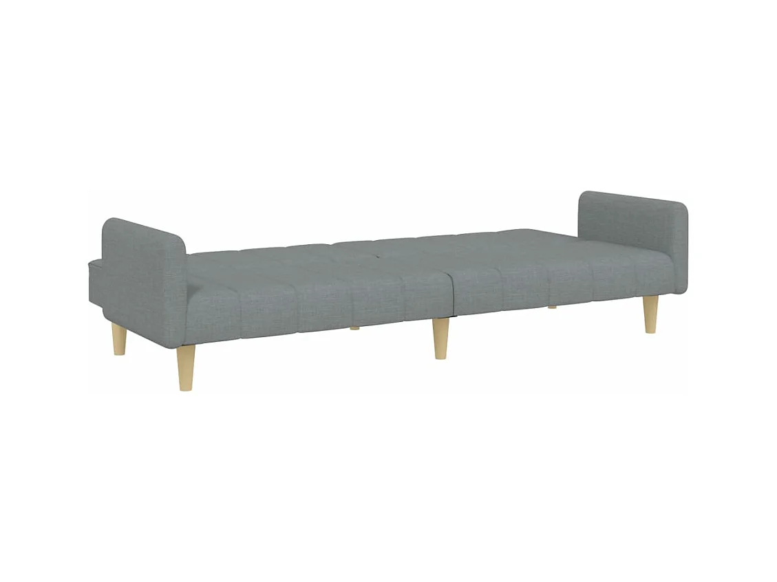 Canapé convertible à 2 places avec repose-pied gris clair tissu FR72335