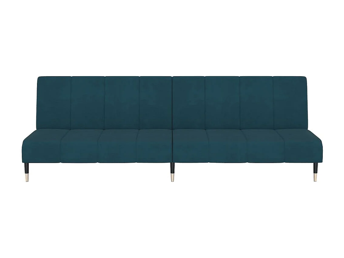 Canapé convertible à 2 places Bleu Velours FR43187