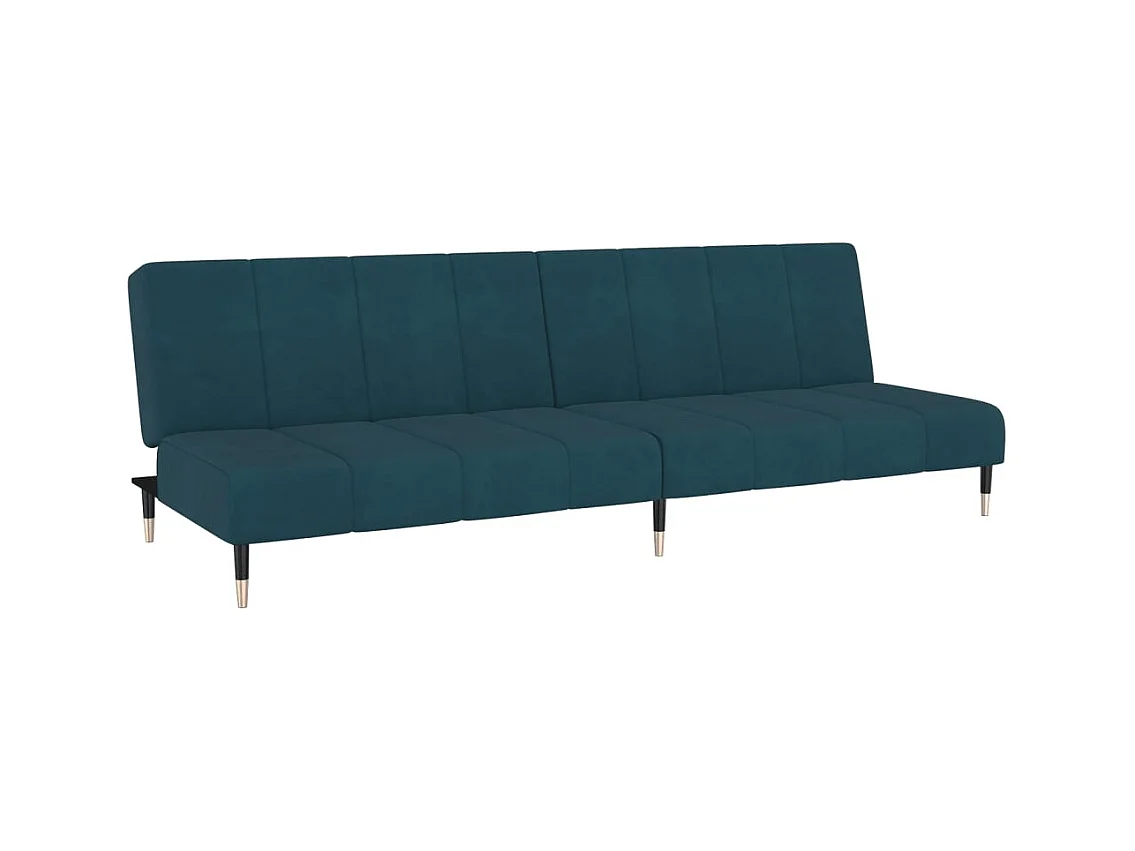 Canapé convertible à 2 places Bleu Velours FR43187