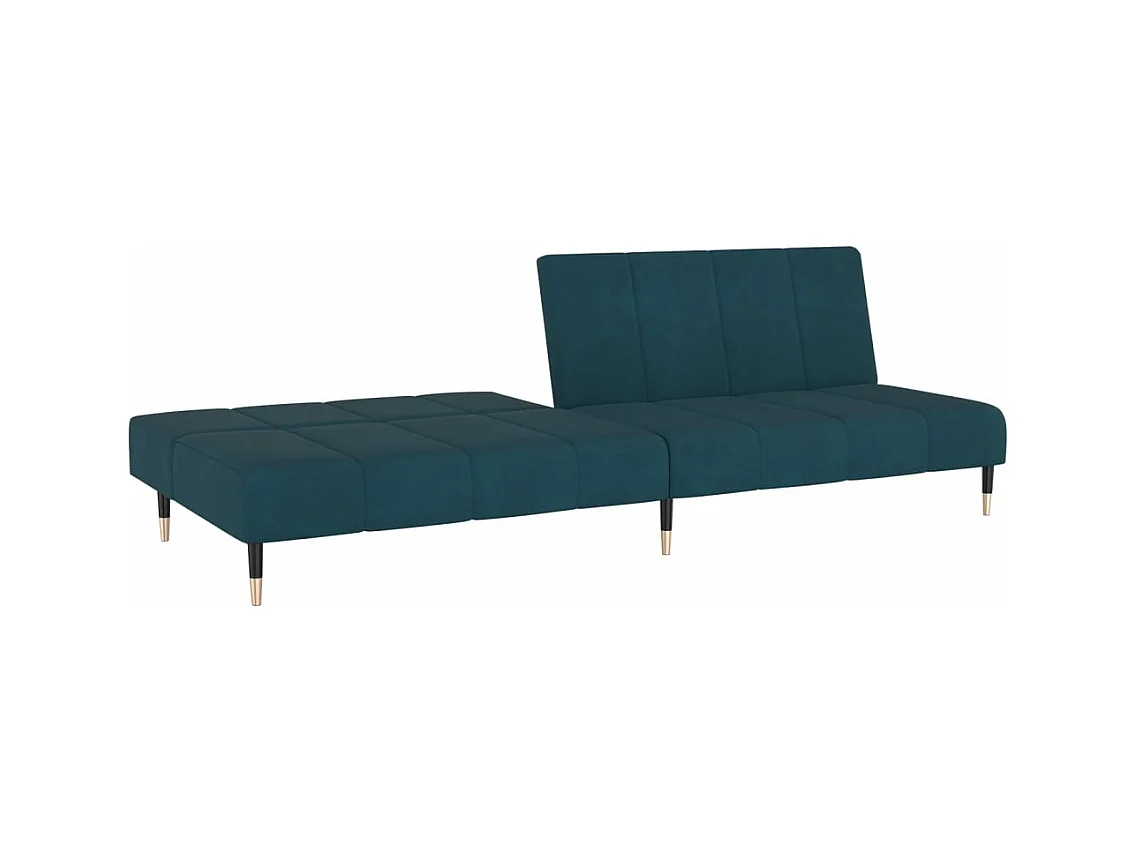 Canapé convertible à 2 places Bleu Velours FR43187