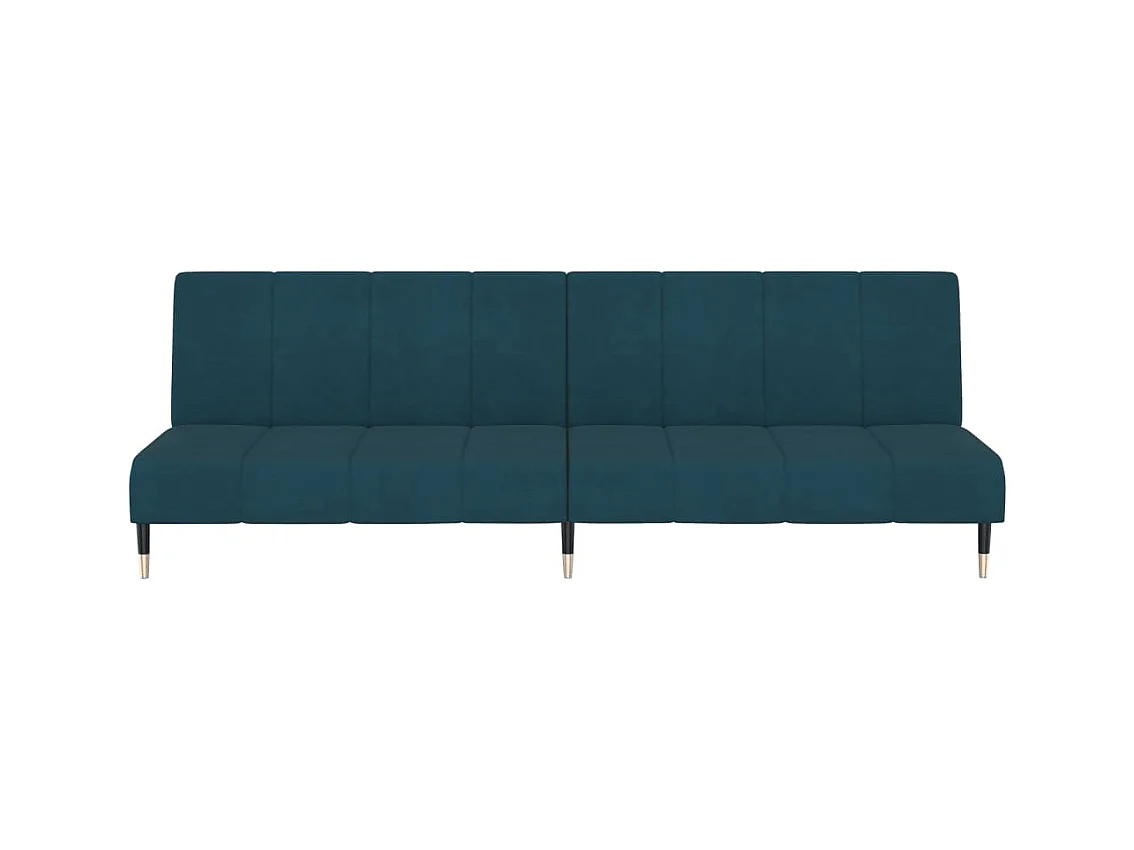 Canapé convertible à 2 places Bleu Velours FR43187