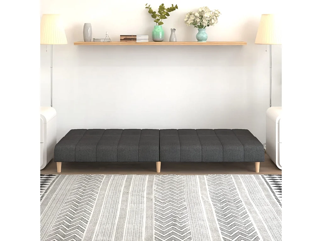 Canapé convertible à 2 places gris foncé tissu FR63872