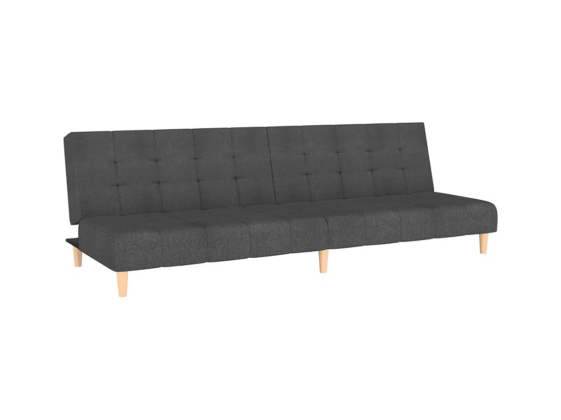 Canapé convertible à 2 places gris foncé tissu FR63872