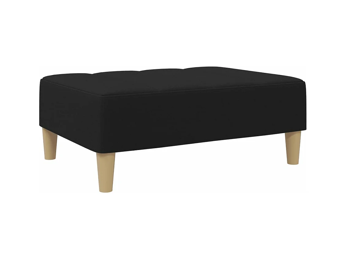 Canapé convertible à 2 places avec repose-pied noir tissu FR73226