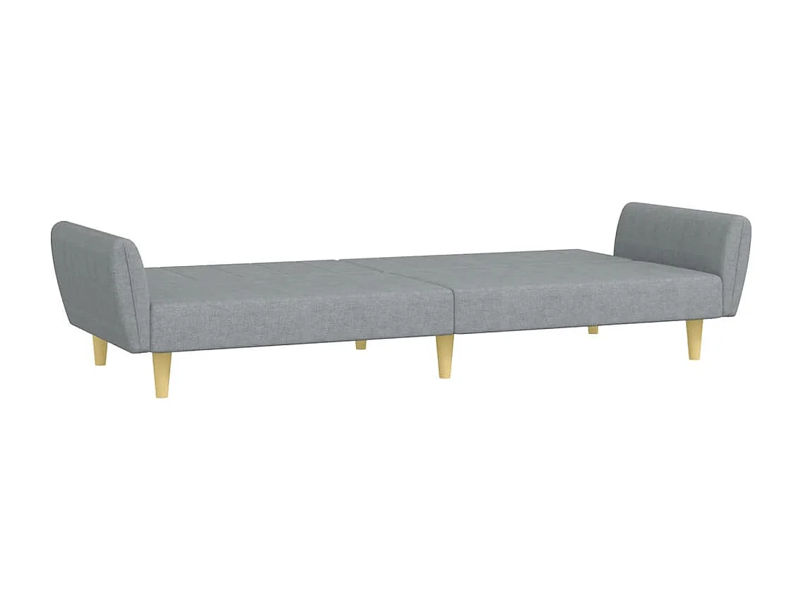 Sofá cama de 2 plazas con taburete tela gris claro ES425298