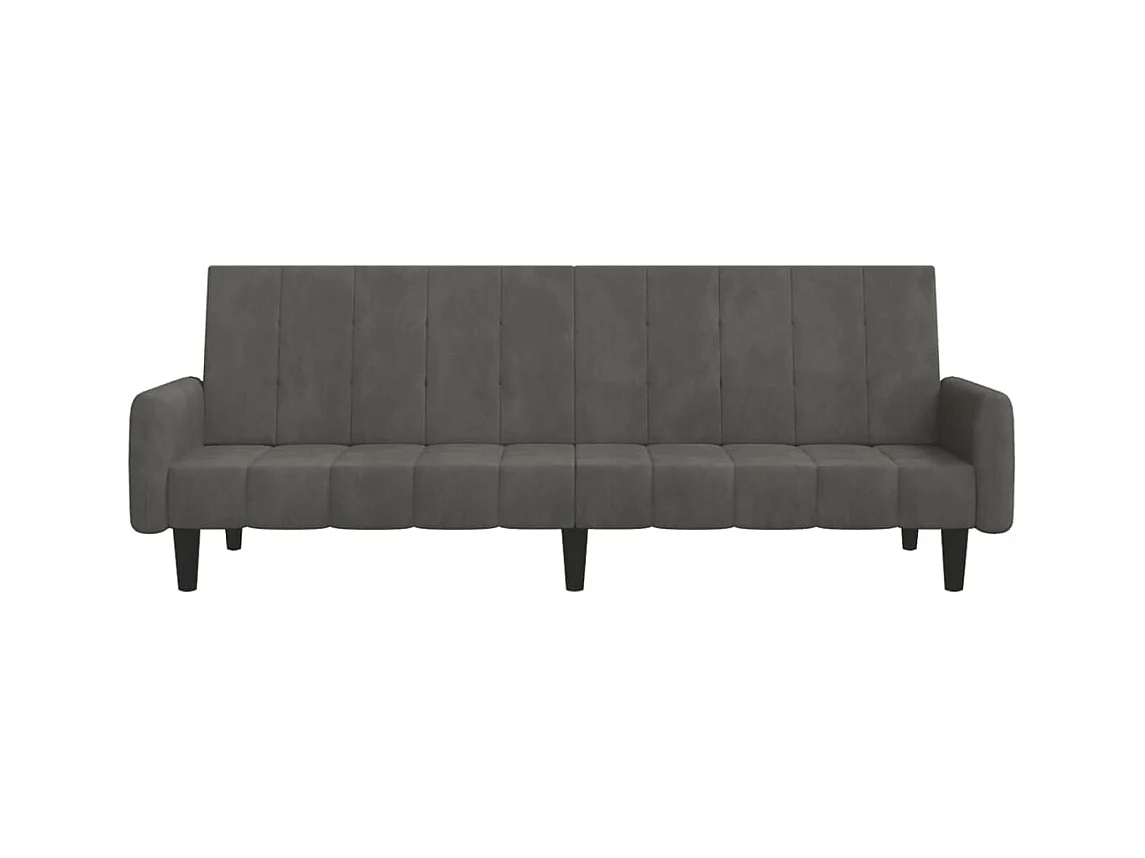 Sofá cama de 2 plazas terciopelo gris oscuro ES803381