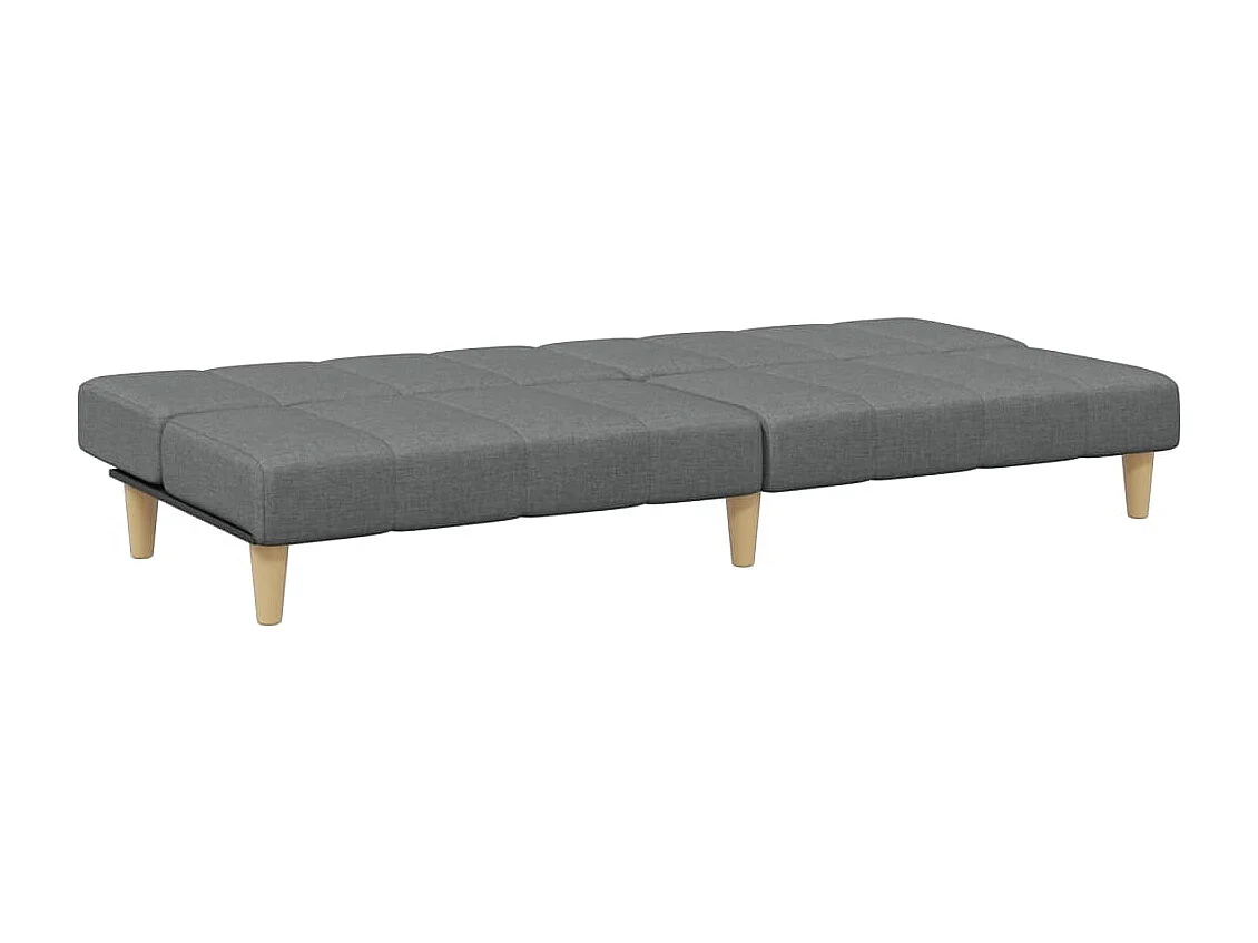 Canapé convertible à 2 places avec repose-pied gris foncé tissu FR53827