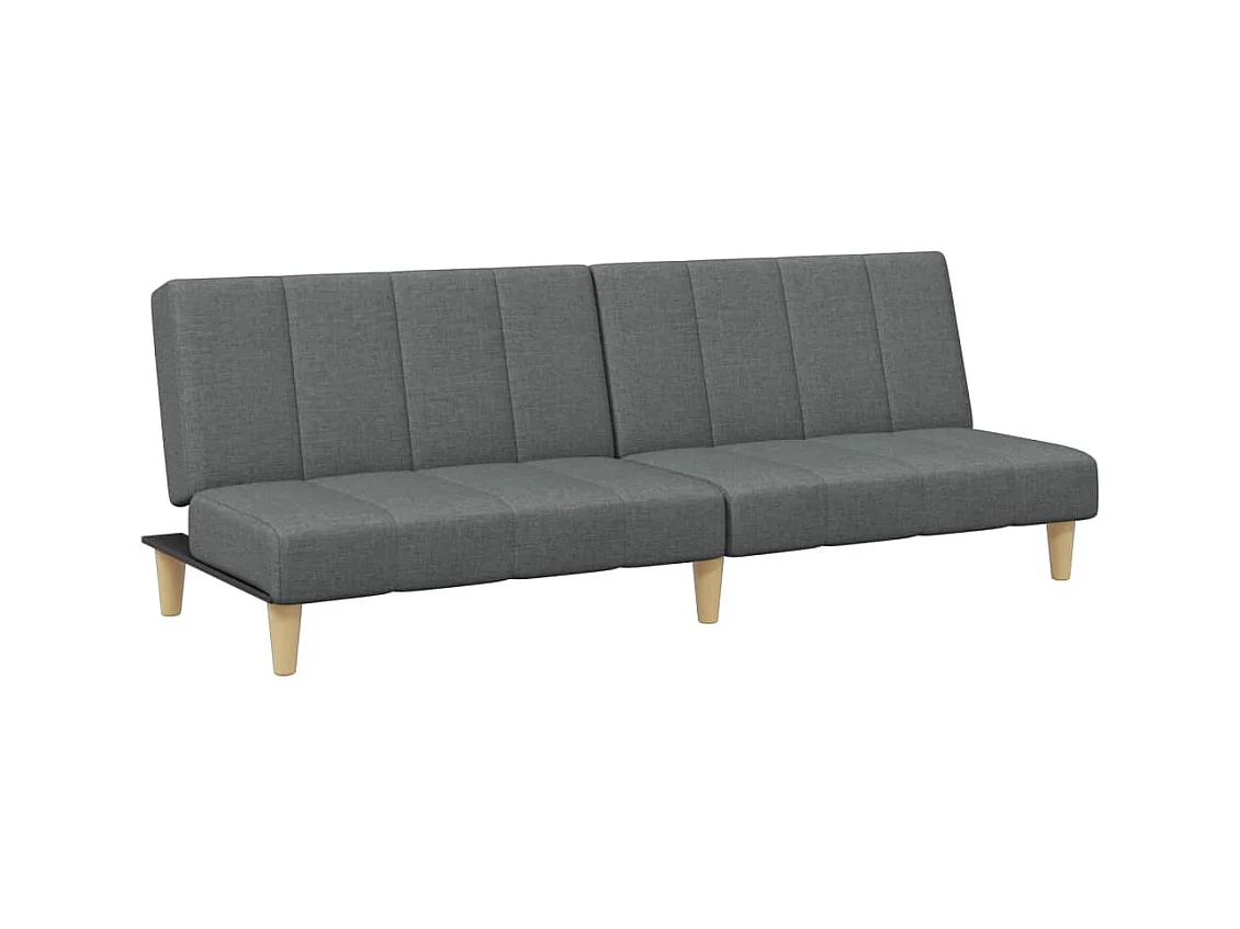 Canapé convertible à 2 places avec repose-pied gris foncé tissu FR53827