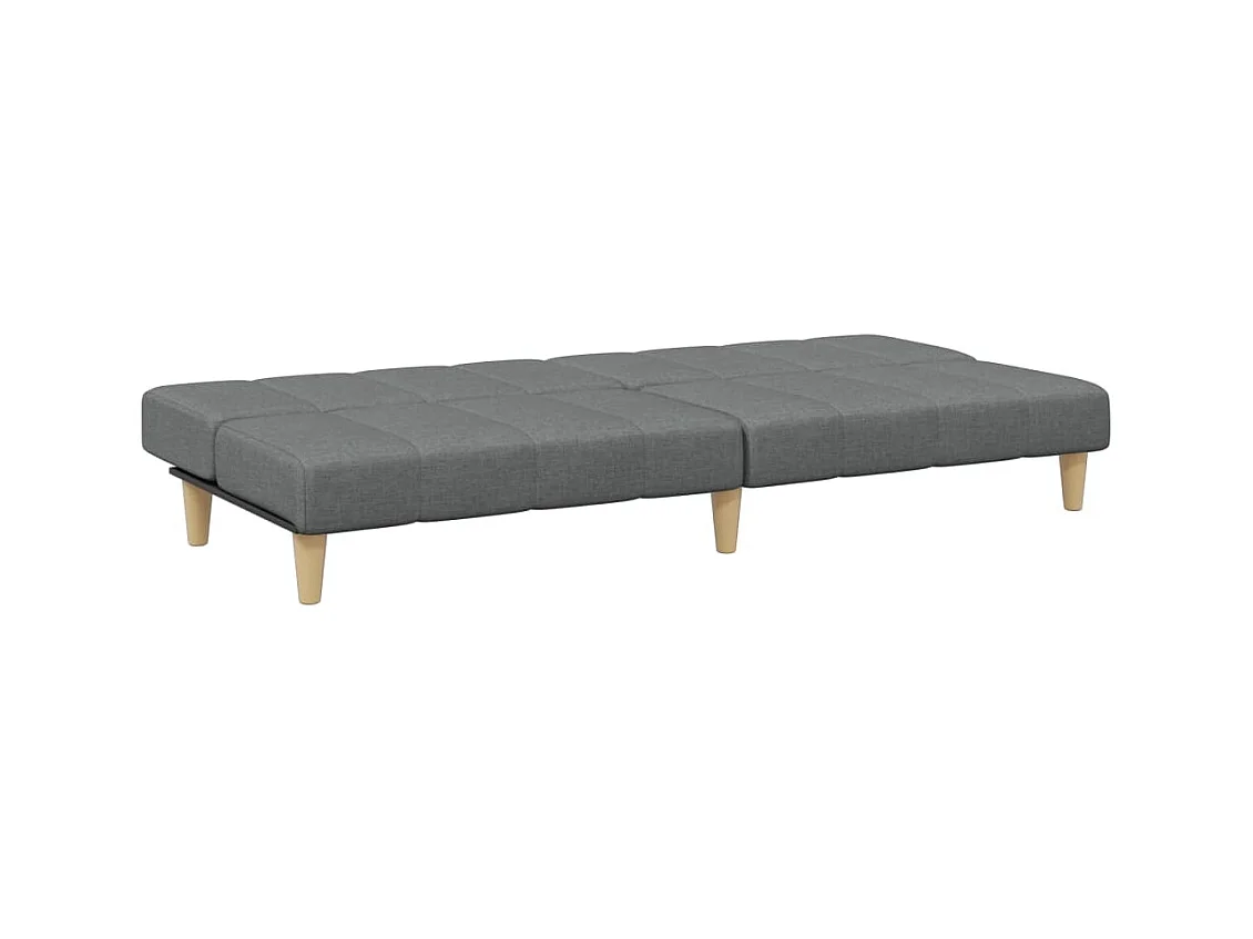 Canapé convertible à 2 places avec repose-pied gris foncé tissu FR53827
