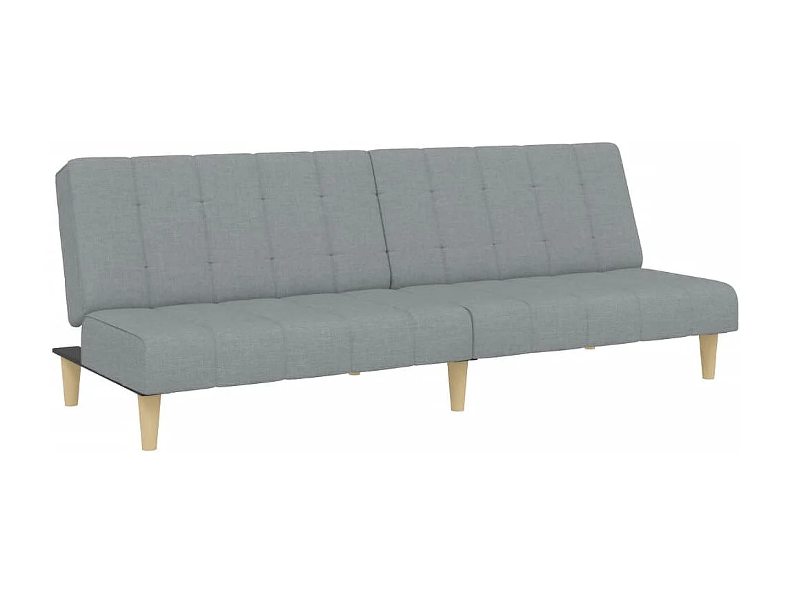 Canapé convertible à 2 places avec repose-pied gris clair tissu FR60667