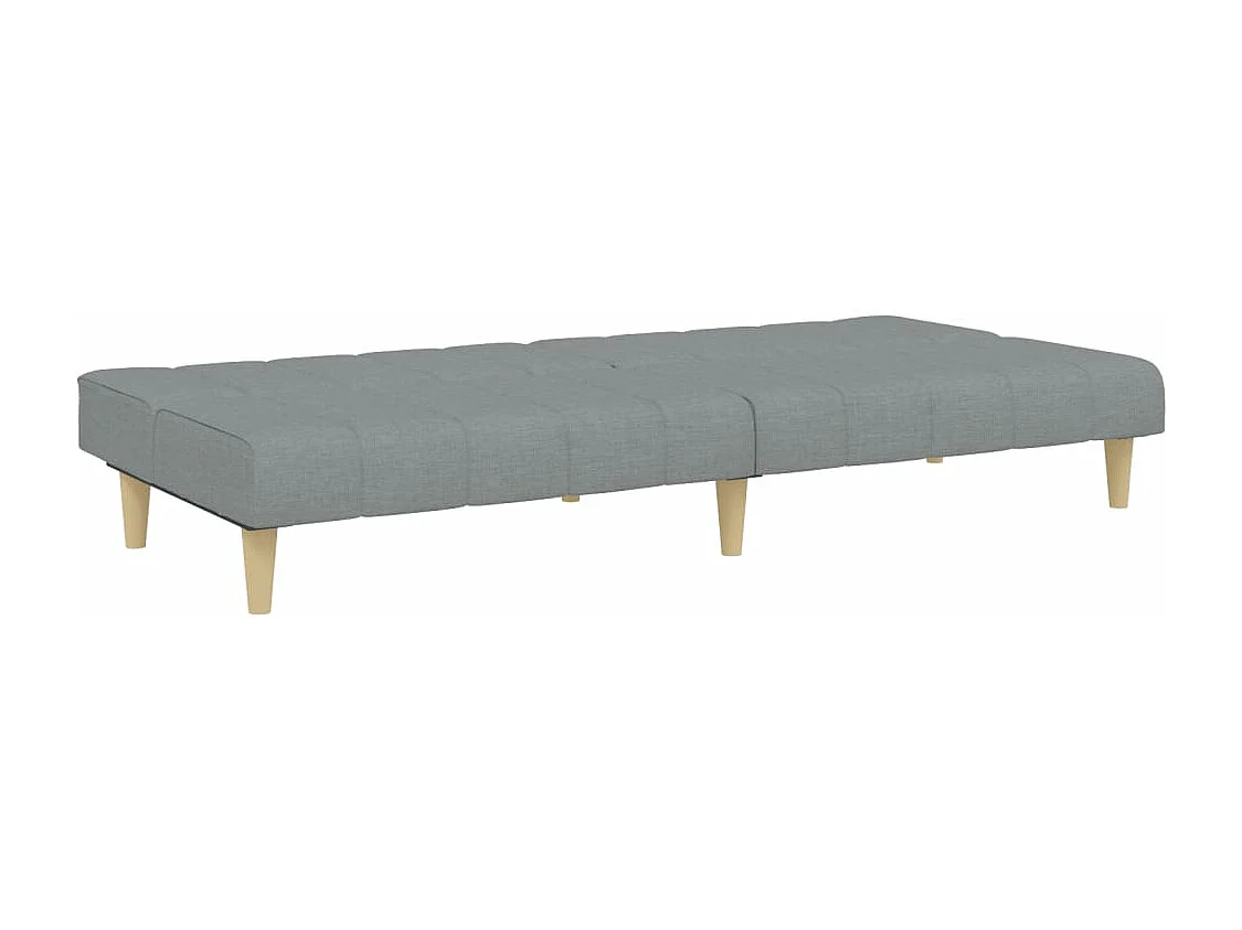 Canapé convertible à 2 places avec repose-pied gris clair tissu FR60667