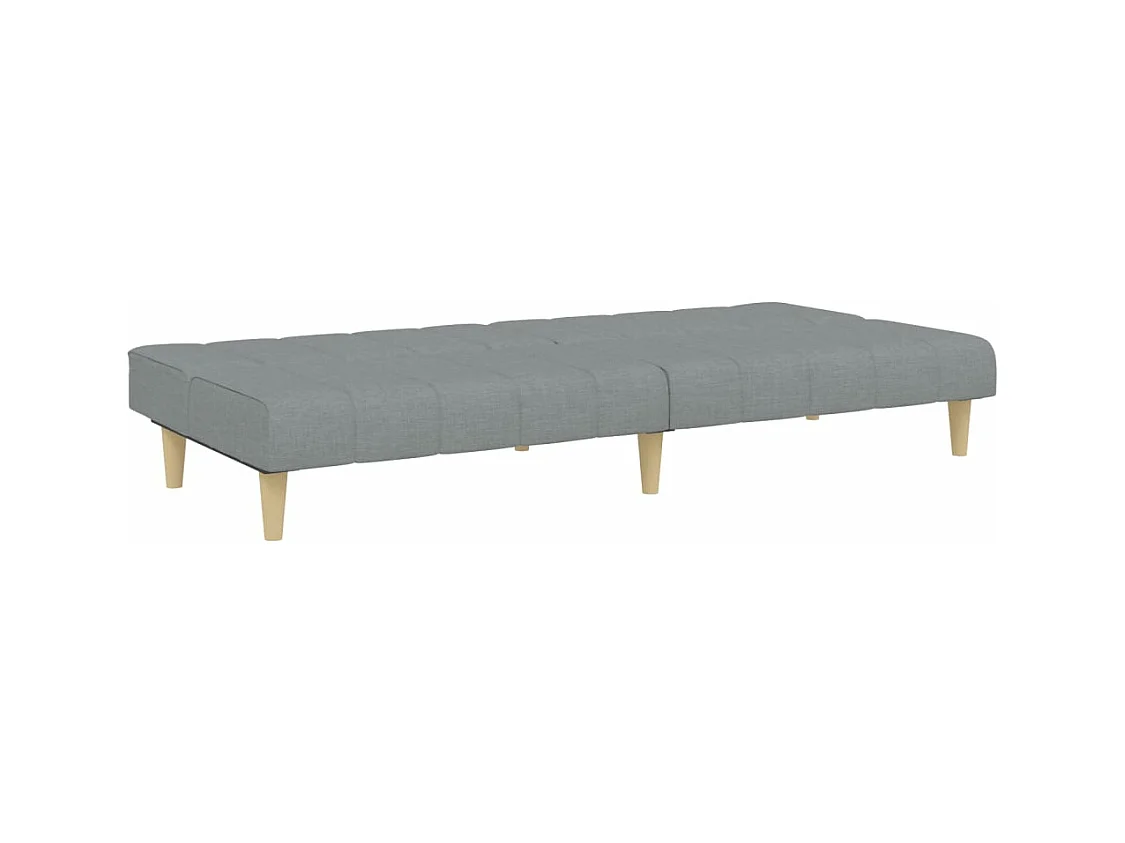 Canapé convertible à 2 places avec repose-pied gris clair tissu FR60667