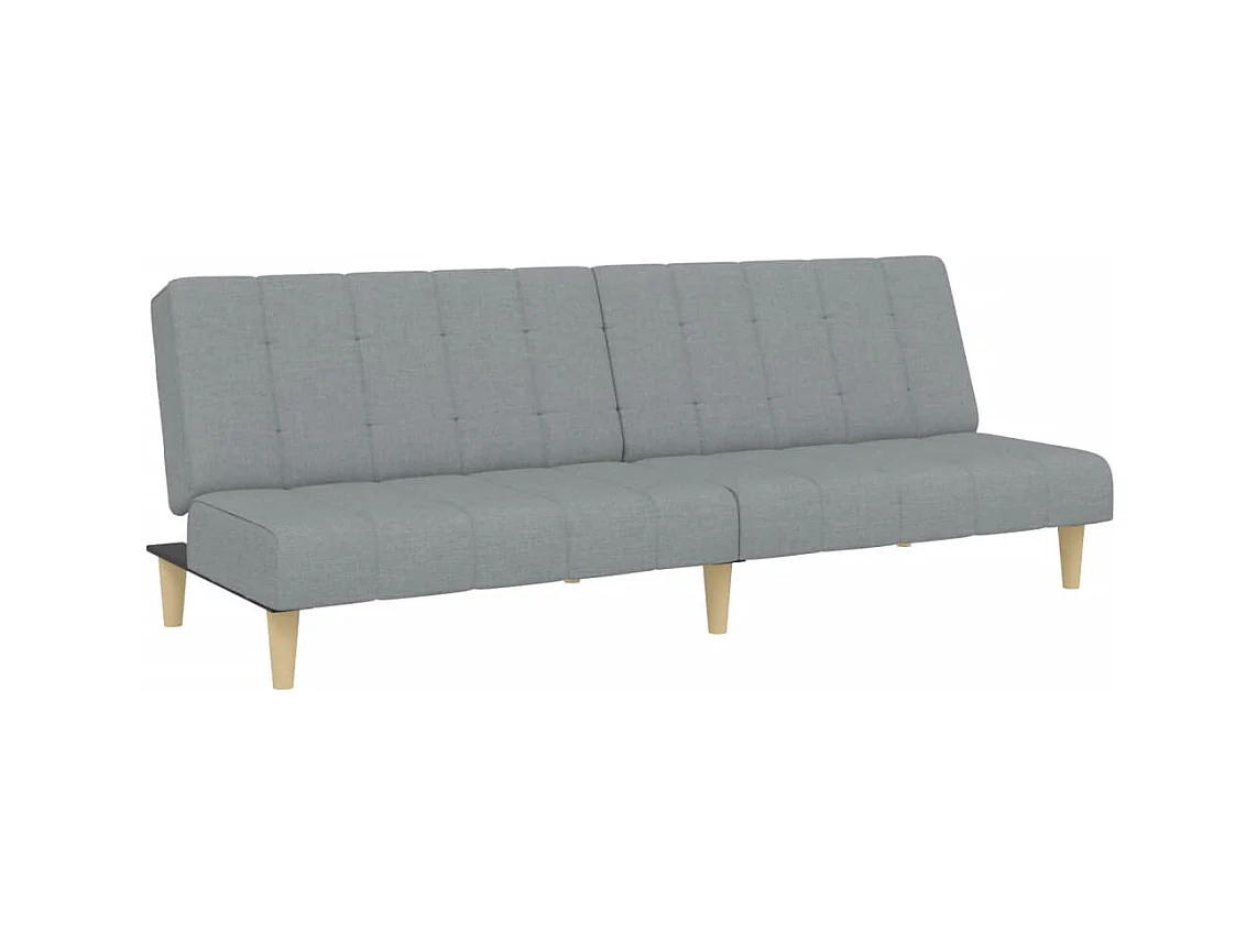 Canapé convertible à 2 places avec repose-pied gris clair tissu FR60667