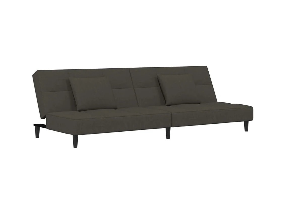 Canapé convertible à 2 places avec deux oreillers Gris foncé Velours FR60355