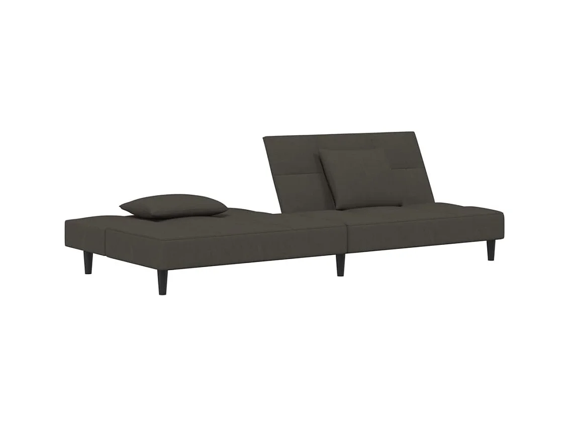 Canapé convertible à 2 places avec deux oreillers Gris foncé Velours FR60355