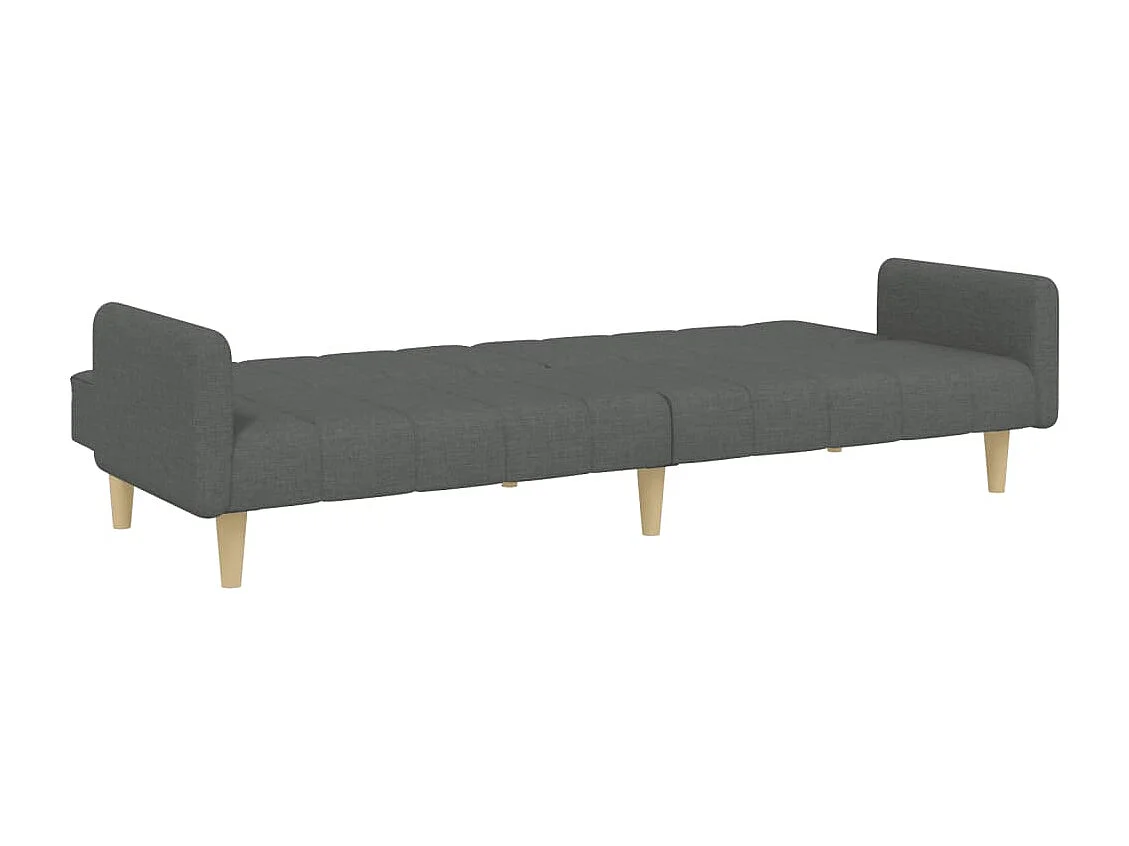 Canapé convertible à 2 places avec repose-pied gris foncé tissu FR90550