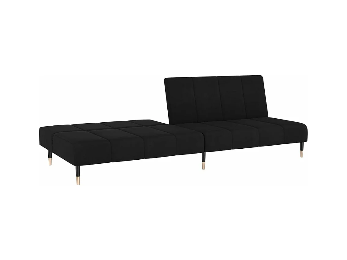 Canapé convertible 2 places noir velours FR85921