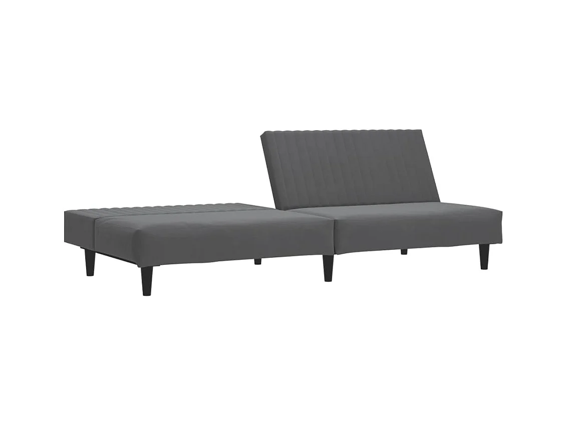 Canapé convertible à 2 places gris foncé velours FR11931