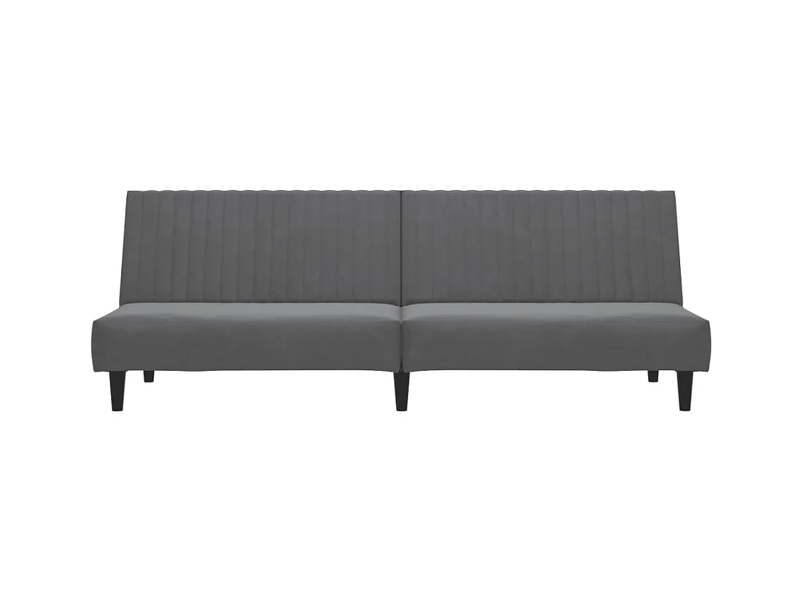 Canapé convertible à 2 places gris foncé velours FR11931