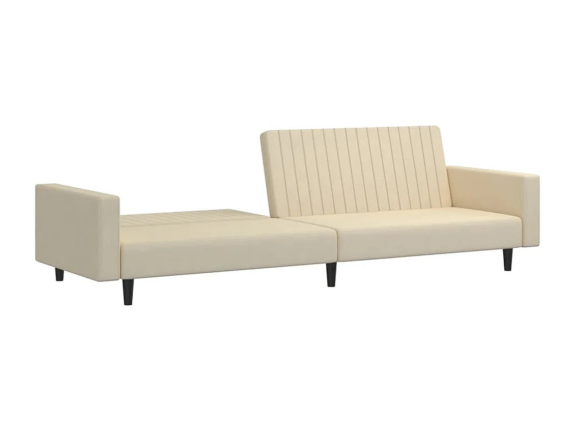 Canapé convertible à 2 places crème velours FR66735