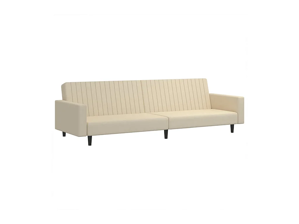 Sofá-cama de 2 lugares veludo cor creme PT981626