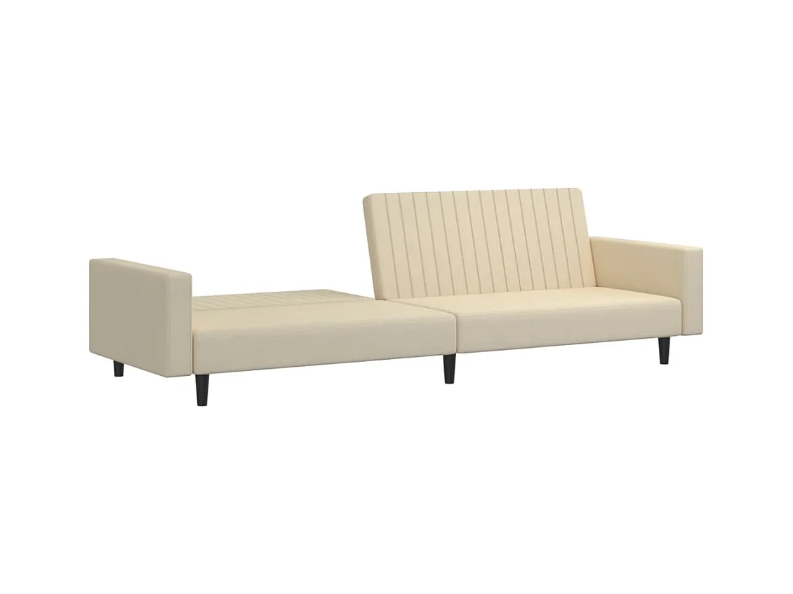 Sofá-cama de 2 lugares veludo cor creme PT981626