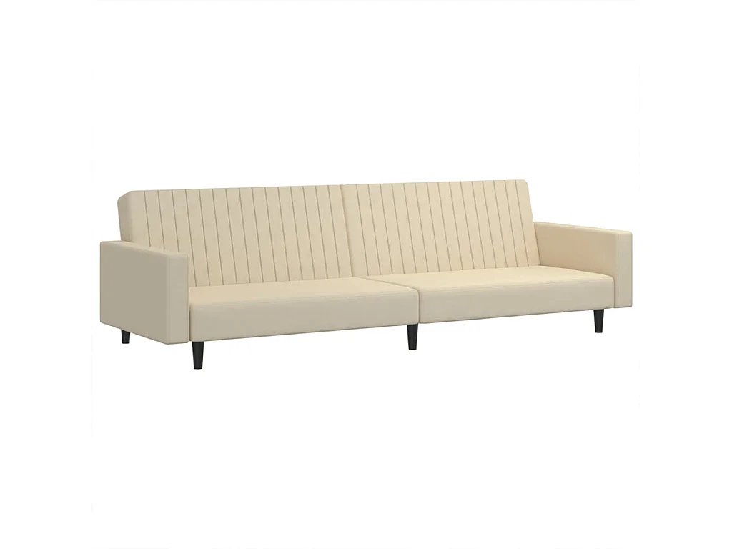 Canapé convertible à 2 places crème velours FR66735