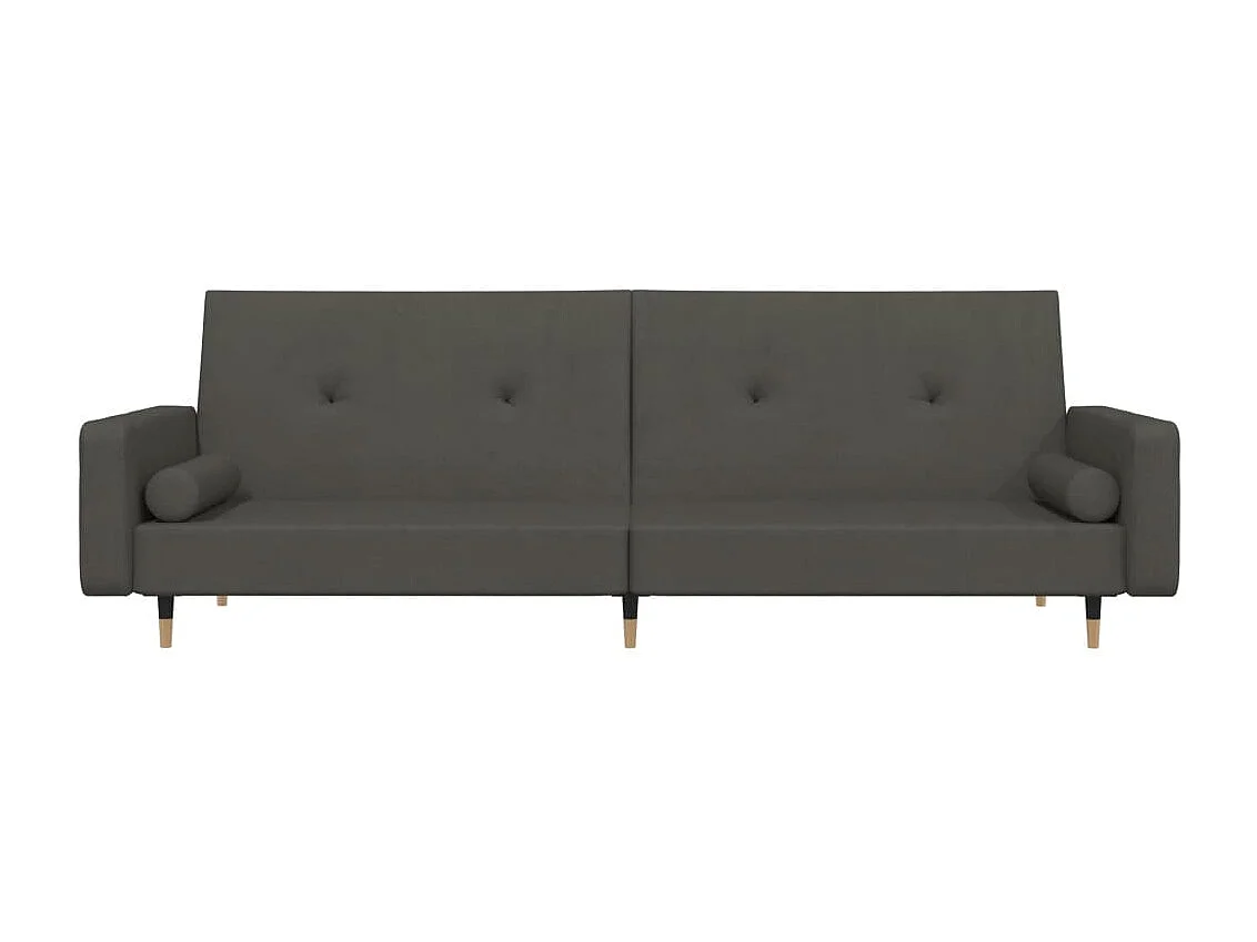 Canapé convertible à 2 places avec deux oreillers Gris foncé Velours FR90629