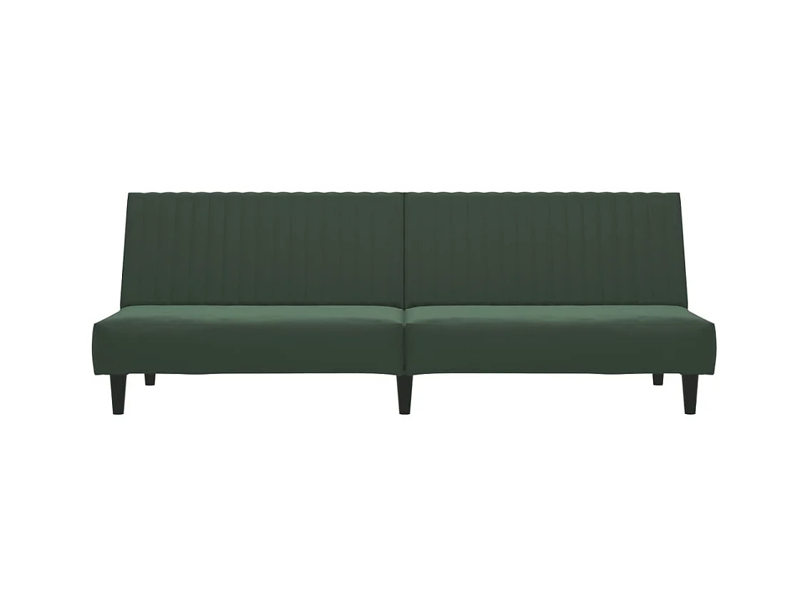 Sofá-cama de 2 lugares veludo verde-escuro PT605605