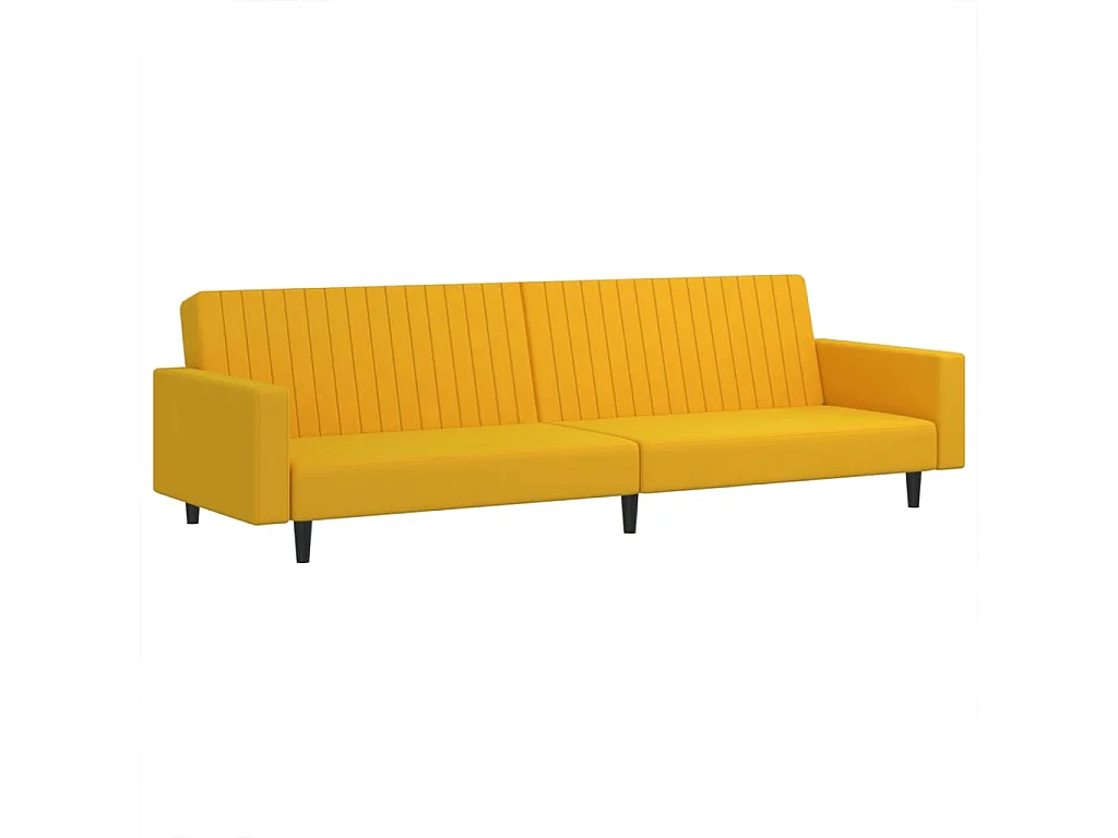 Sofá-cama de 2 lugares veludo amarelo PT159730
