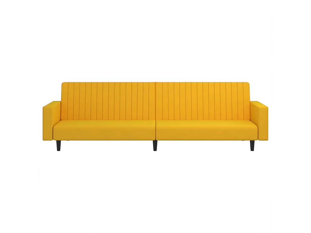 Sofá-cama de 2 lugares veludo amarelo PT159730