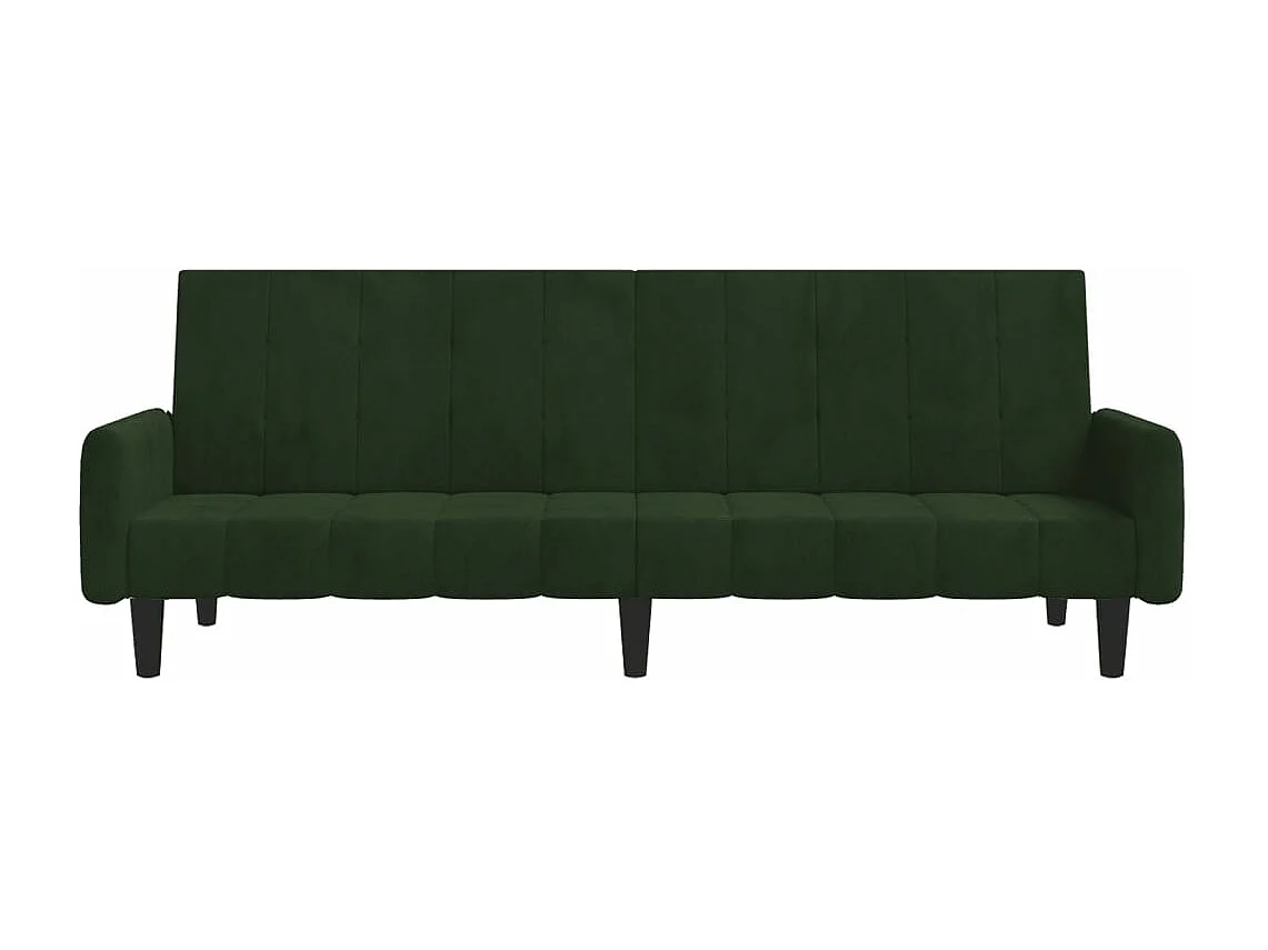 Sofá-cama de 2 lugares veludo verde-escuro PT236995