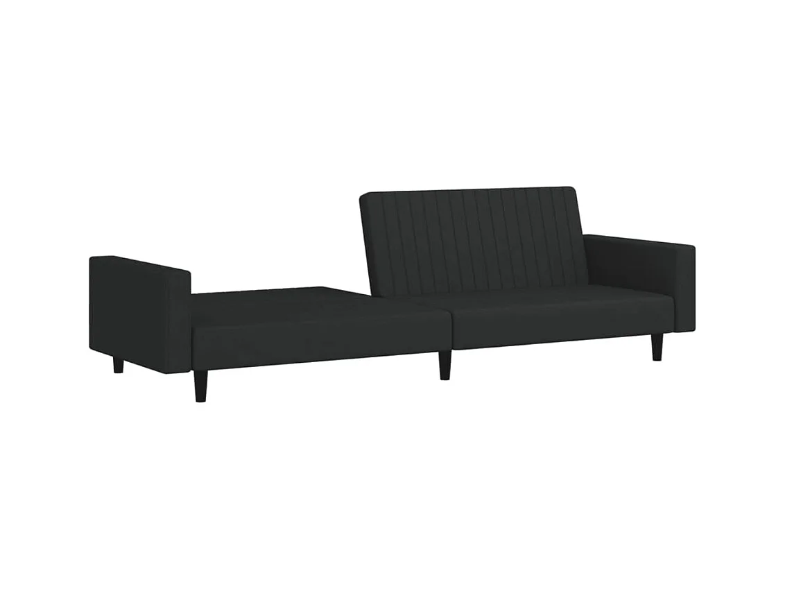 Canapé convertible 2 places noir velours FR47154