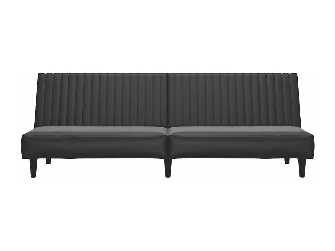 Canapé convertible 2 places noir similicuir FR27810