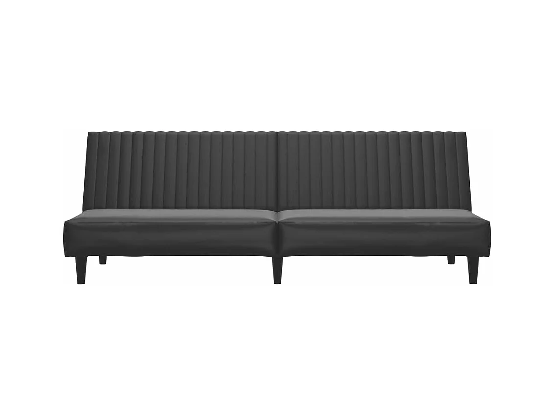 Slaapbank 2-zits kunstleer zwart BE313901