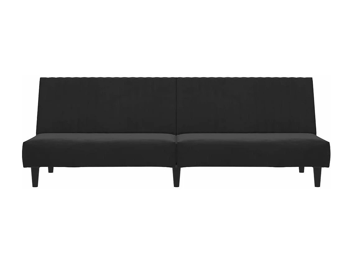 Slaapbank 2-zits fluweel zwart BE289618