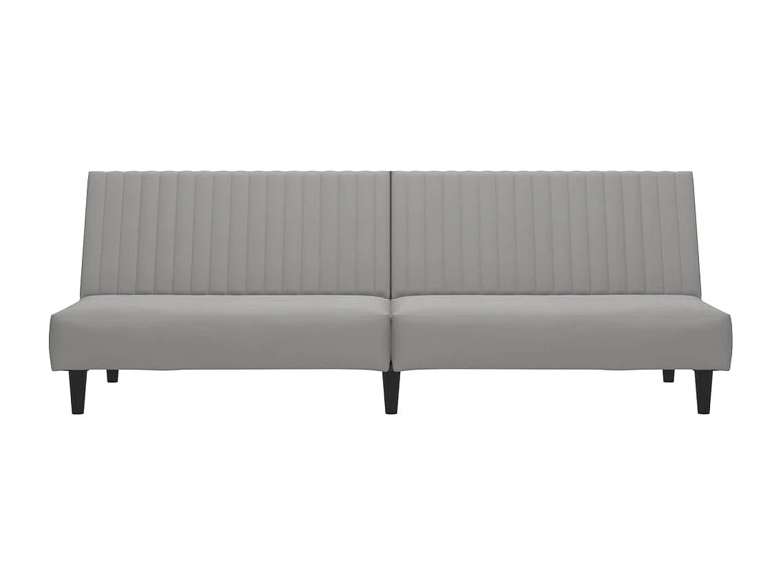 Canapé convertible à 2 places gris clair velours FR62858