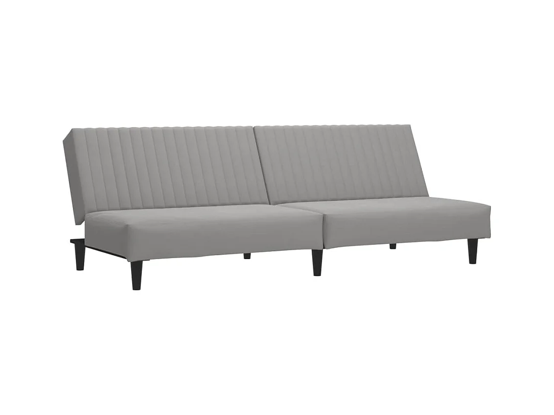 Canapé convertible à 2 places gris clair velours FR62858