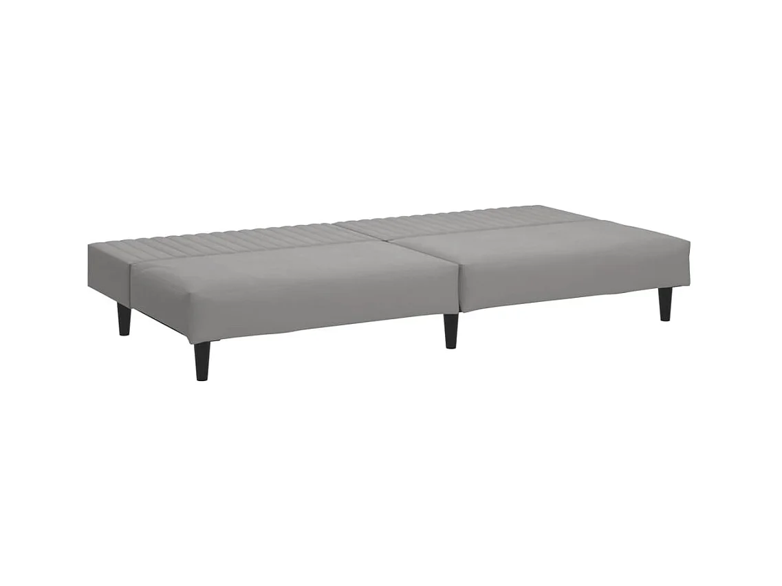 Canapé convertible à 2 places gris clair velours FR62858