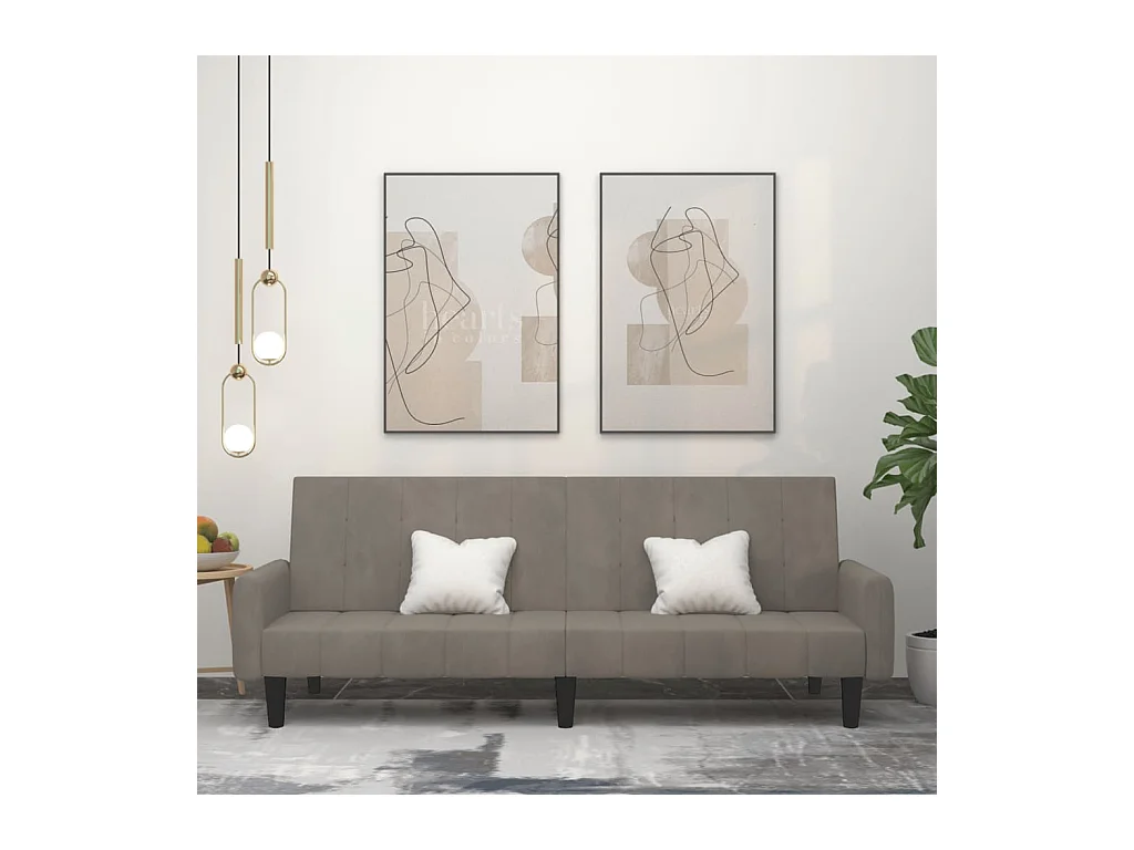 Sofá cama de 2 plazas terciopelo gris claro ES526081