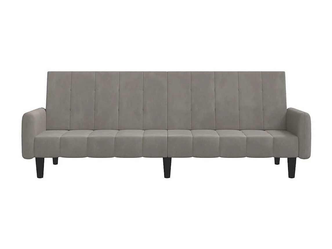 Canapé convertible à 2 places gris clair velours FR42783